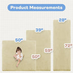 1.3" Thick Baby Floor Play Mat 50x50, Basic Padded Foam Mat for Tummy Time Crawling, Non Slip Cushioned for Babies Toddlers Infants Kids (Cream)