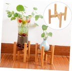 BESPORTBLE 2pcs Wide-use Plant Stand Holder Rustic Design Solid Wood Flower Pot Rack for Boho Office Garden Decor