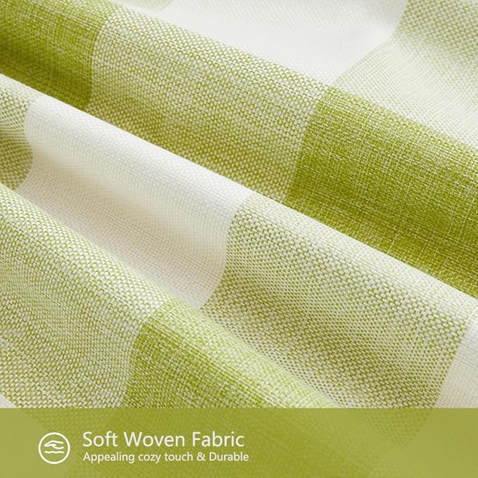 CARRIE HOME Spring Sage Green Plaid Pillow Covers 20x20 Set of 2, Green Decorative Buffalo Plaid Couch Pillows, Farmhouse Spring Home Decor Indoor Checkered Pillow Cover (No Pillow Inserts)