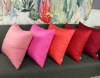 Thmyo 4-Pack 100% Cotton Comfortable Solid Decorative Throw Pillow Case, Square Cushion Cover Pillowcase Sublimation Blank Pillow Covers DIY Throw Pillowcase for Couch(22x22 inch/ 55x55cm,Rose red)