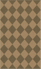 Lessymo Checkered Entryway Rug 3x5, Easy Jute Washable Area Rugs for Living Room Outdoor Patio, Non Slip Indoor Door Mat Farmhouse Neutral Carpet for Guestroom Foyer Backyard, Diamond Brown/Beige