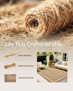 LUMI 4x6 Jute Area Rug for Living Room, Natural Handwoven Rugs Non Slip, Farmhouse Braided Carpets No Shedding for High Traffic, Dining Room, Indoor, Outdoor, Patio