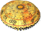 CRAFT KALA Boho Large Floor Pillow Pouf Cover Mandala Meditation Room Pillow Cover for Adults Round Bohemian Seating Pouf Cushion Cover for Kids Playroom 22" Yellow Zodiac