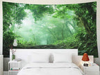 EMMTEEY Forest Tapestry Spring Green Forest Road 92.5X70.9 Inch Extra Large Tapestry Wall Art Hanging Tapetries for Bedroom Living Room Dorm Décor