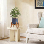 Wood Plant Stand Indoor (Set of 2) – 7 Inch Acacia Wood Plant Holder Stand for Pots, Small Mid Century Modern Planter Stand, 6 Inch Height Elevated Wooden Plant Stand (Stand Only)