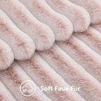 decorUhome Summer Cozy Faux Fur Throw Pillow Covers 18x18 Set of 2 Decorative Soft Plush Striped Modern Farmhouse Boho Couch Pillow Cases with Velvet Back for Sofa Bed Living Room, Pink White