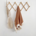 Muslin Cotton Baby Receiving Blanket with Fringe, Boho Bohemian Tassels, Nursery Decor, Boy or Girl Unisex Swaddle Wrap, Use as Throw or Nursing Fringed Blankets (Rust)