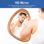 MAGFLERUM Irregular Wall Mirror, 30 * 20 inch Asymmetrical Wood Mirrors, Entryway Mirror, Hanging Vertically and Horizontally. Mirrors for Wall Decor (Red Walnut)