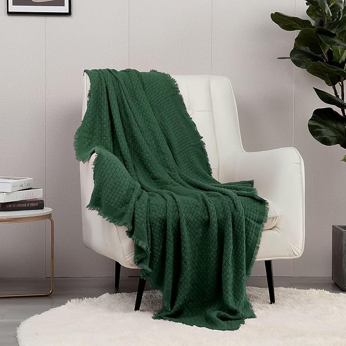 CREVENT Farmhouse Boho Knitted Throw Blanket for Couch Sofa Chair Bed Home Decoration, Soft Warm Cozy Light Weight for Spring Summer Fall (50''X60'' Christmas Set)