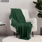 CREVENT Farmhouse Boho Knitted Throw Blanket for Couch Sofa Chair Bed Home Decoration, Soft Warm Cozy Light Weight for Spring Summer Fall (50''X60'' Christmas Set)