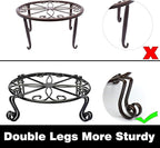 Plant Stand for Heavy Duty Potted Holder Indoor Outdoor Metal Rustproof Iron Garden Container Round Supports Rack for Planter Bronze, Pumpkin Stand Outdoor