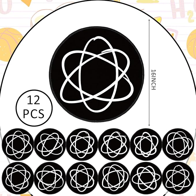 Tinideya 12 Pcs Kids Carpet Circle Seats for Class 16 Inch Round Classroom Rug Floor Cushions Soft First Day of School Educational Mat Non Slip Back to School Learning Playing Areas(Abstract)