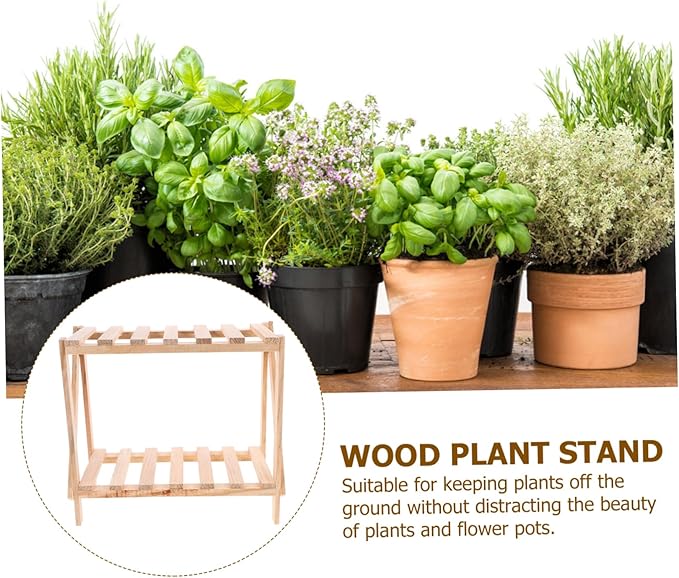 Alipis Bamboo Plant Stand Boho Style Flowerpot Rack Decorative Garden Pot Holder