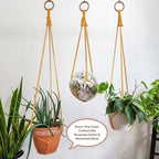 Set of 3 Macrame plant hanger for pots 4-10” live plants indoor and outdoor decor hanging plant holder Boho décor Plant stand Indoor plant shelf for Hanging planter for plant pots (Sunshine Yellow)