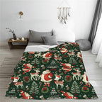 Santa Throw Blanket Soft Flannel Blanket 60"x50" in Bed Blanket Home Decor for Room Sofa Couch All Season