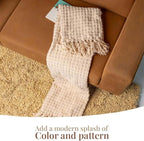Folkulture Christmas Throw Blanket | (60 x 50) Boho Chunky Knit Blanket for Bed, Couch |Chenille White Thick, Ultra Soft, Plush, Lightweight, Throw Blanket for Sofa with Machine Wash | Ivory Wrap