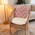 Knot Floor Seat Cushions 19 x 15 Inch Handmade Knotted Meditation Cushion for Bedroom Reading Room Balcony Office Sofa Decor White