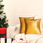 2 Pack 22x22 Pillow Cover Velvet Pillow Covers, Square Throw Pillow Covers for Living Room Decorations Throw Pillow Case, Throw Pillow Cover Cushion Cover for Home Sofa Bedroom Car, Dark Gold