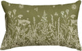 AVOIN colorlife Wildflowers Spring Antique Herbs Green Throw Pillow Cover, 12 x 20 Inch Flower Cushion Case Decoration for Sofa Couch