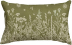 AVOIN colorlife Wildflowers Spring Antique Herbs Green Throw Pillow Cover, 12 x 20 Inch Flower Cushion Case Decoration for Sofa Couch
