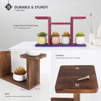 Wood Desktop Plant Stand Indoor - Windowsill Plant Shelf Small Tabletop Plant Holder, Flower Display Rack for Succulent Herb in Living Room Office 6 Tiers