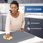 KitchenClouds Kitchen Mat Cushioned Anti Fatigue Kitchen Rug Non Slip Standing Mat Comfort Floor Mats for Sink Office (17.3"x 28"-0.8inch, Grey)
