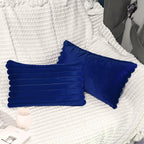 2 Pack 12x20 Pillow Cover Velvet Pillow Covers, Faux Fur Oblong Throw Pillow Covers for Living Room Decorations Throw Pillow Case, Throw Pillow Cover Cushion Cover for Home Sofa Bedroom Car, Navy Blue
