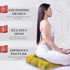 Mandala Meditation Cushion, Boho Meditation Mat, Meditation Pillows for Sitting on Floor, Cushions for Sitting in Home and Outdoor, Square Floor Pillow Cushion Seating for Yoga Accessories 22'' X 22''