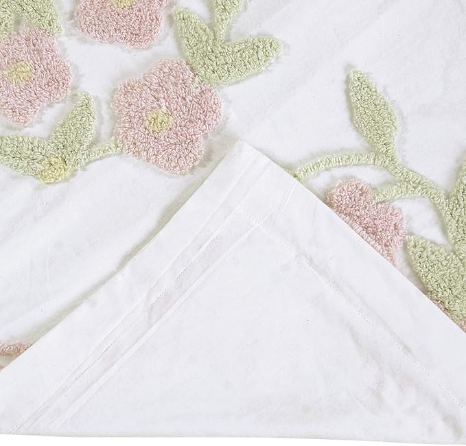 Better Trends Bloomfield Collection is Super Soft and Light Weight in Floral Design 100% Cotton Tufted Unique Luxurious Machine Washable Tumble Dry, Standard Sham, Rose
