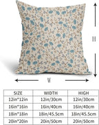 Brown Blue Grey Floral Pillow Covers 20x20 Set of 2 Vintage Rustic Old Style Cute Small Flower Print Decorative Outdoor Pillowcases Farmhouse Throw Cushion Case Decor for Couch Sofa Bed