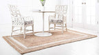 Unique Loom Braided Jute Collection Classic Quality Made Natural Hand Woven with Coastal Design Area Rug (8' 0 x 10' 0 Rectangular, Natural/ Ivory)