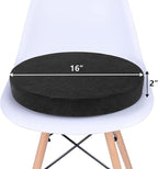 Tromlycs Round Chair Seat Cushion Pad 16 inch for Circle Stool Chairs Non Slip Decorative Foam Cushion Pillow, 1 Piece, 16 x 16 inches, Black