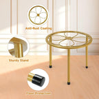 5 Pack Metal Plant Stand, Anti-Rust Iron Plant Stands for Indoor and Outdoor, Heavy Duty Flower Pot Stands for Multiple Plant, Black Potted Plant Holder for Garden Home (5 Pack Gold)