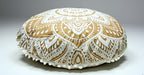 Large Round seat Floor Cushion Chair Ottoman Cover Pouf Pillow Meditation Floor Cushions for Adults Seating pouffe Ottoman Throw Covers Craft Room Furniture for Sitting Cover Gold White 32 inch Round