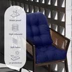 Waterproof Outdoor Chair Cushion Set of 2 Black Outdoor Wicker Patio Seat Pads 18.5x18.5inches Non Slip U-Shaped Thicken Dining Chair Cushion