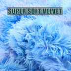 Mengersi Velvet Floor Pillows,Faux Fur Tie Dye Pillow Bed Floor Lounger Cover,Sleeping Mat for Kids Teen Toddler,Pillow Lounger for Reading Playing Games Party,Requires 5 Pillows(Queen,Blue)