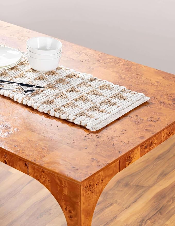 Unique Loom Chindi Jute Collection Area Rug (1' 2" x 6' 1" Table Runner, White/ Natural)