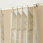 IOWER Macrame Curtains Windows 2 Panels 50" Wx75 L Macrame Closet Doorway Boho Curtains Long Macrame Decor Wedding Backdrop