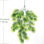 CATTREE Artificial Hanging Plants Fake Boston Vines Ferns Ivy Plant, Faux Vine Greenery Leaves Rattan for Outdoor UV Resistant for Wall Indoor Hanging Baskets Wedding Party DIY Garland Décor - 4 Pack