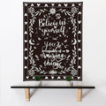 KJHL Motivational Black and White Classroom Tapestry 48" x 36" Vertical Boho Room Decor Positive Affirmations Inspirational Quote Aesthetic Tapestries Wall Hanging for Bedroom Dorm