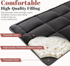 WhatsBedding Japanese Floor Mattress Futon Mattress 3" Black Tatami Mat Shredded Memory Foam Filled Sleeping Pad, Foldable & Portable Roll Up Lounger Camping Bed for Kids and Adult,Full Size 54"x 80"