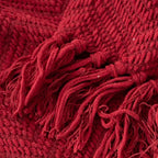 BATTILO HOME Red Throw Blanket for Couch, Knit Christmas Throw Blanket for Home Decor, Super Soft Cozy Warm Red Christmas Blanket for Winter, 50" x 60"
