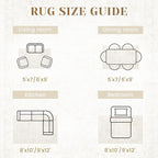 9x12 Area Rugs for Living Room: Washable Large Vintage Floral Rug Low Pile Non-Slip Boho Carpet for Bedroom Dining Home Office (Floral Beige, 9'x12')