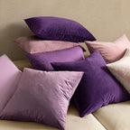 MIULEE Velvet Throw Pillow Covers 20x20 Inch, Pack of 2 - Eggplant Purple, Super Soft Decorative Square Cushion Cases Modern Luxury Spring Home Decor for Sofa,Couch,Bed,Chair