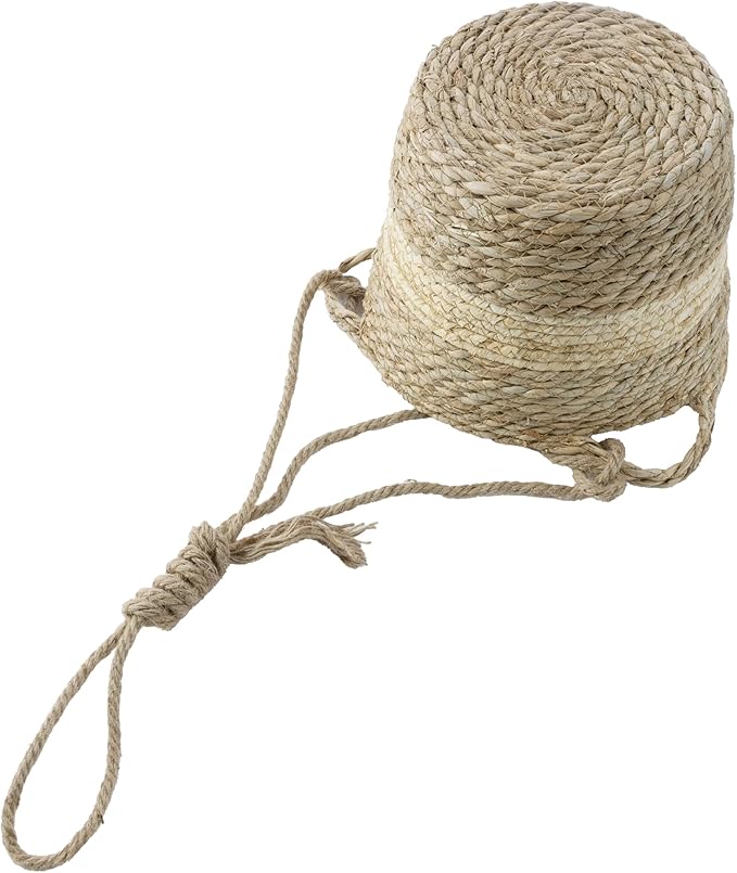Navaris Seagrass Hanging Plant Pot Set - Decorative Indoor House Plant & Flower Pots with Jute Rope - Woven Basket Pattern for Home Storage - Small, Medium and Large Planters