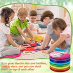 8 Pcs Kids Floor Cushions for Classroom Flexible Round Seating with Handle Soft Waterproof Floor Pillows with Cute Cartoon Animal Pattern for Elementary Daycare Preschool(Jungle Animals)
