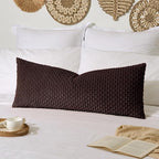 Kevin Textile 20x54 Inch Long Body Lumbar 1 Pack Boho Decorative Throw Pillow Cover Soft Striped Corduroy Rectangle Cushion Case Farmhouse Accent for Living Room Couch Sofa Bed, Coffee