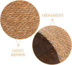 SUPVOX 2pcs Woven Plant Basket with Plastic Liner, Rattan Flower Pot Cover for Indoor Plants - Boho Farmhouse Home Decor