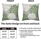 Sage Green White Grey Gray Pillow Covers 18X18 Inch Set of 2, Spring Modern Geometry Dahlia Floral Print Decorative Throw Pillow Covers Outdoor Farmhouse Cushion Case for Couch Sofa Bed Decor