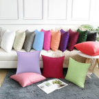 4-Pack 100% Cotton Comfortable Solid Decorative Throw Pillow Case,Thmyo Square Cushion Cover Pillowcase Sublimation Blank Pillow Covers DIY Throw Pillowcase for Sofa(20x20 inch/ 50x50cm,Sakura Pink)